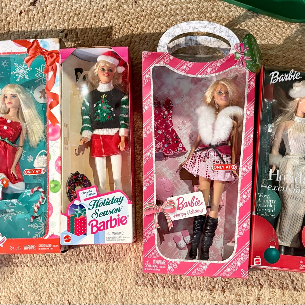 Barbies from holiday collection. Lot of 4